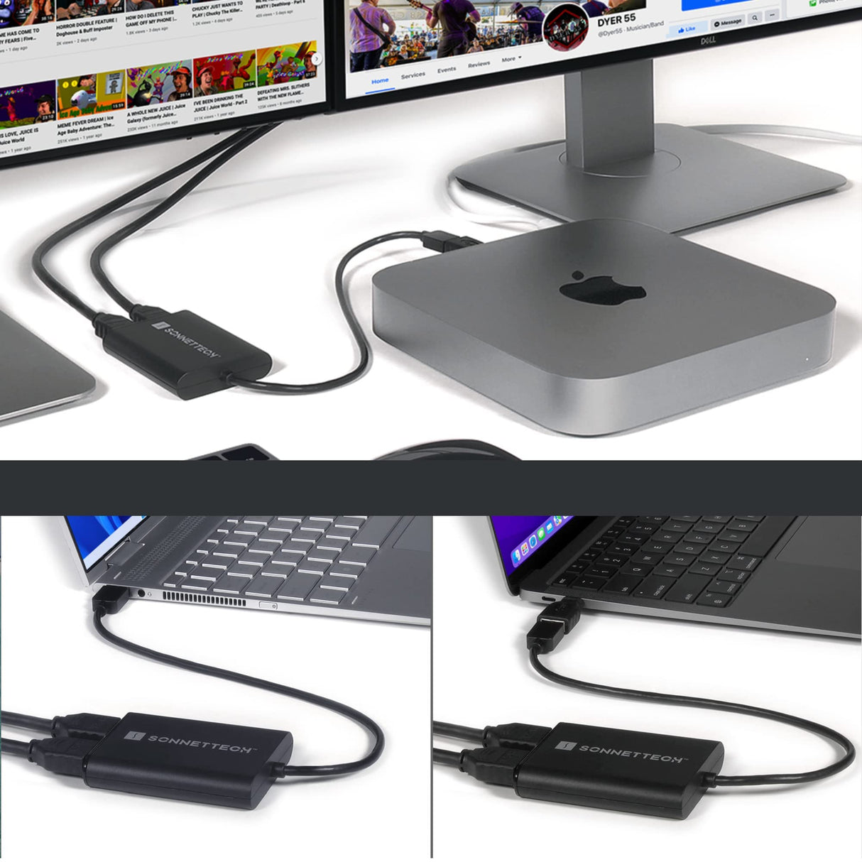 SoNNeT DisplayLink Dual 4K HDMI 2.0 Adapter for M1 Macs
