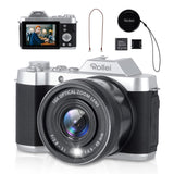 Rollei Powerflex 10x Retro Cámara Digital, 64MP 4K Camara de Fotos con Batería y Zoom Digital 10x Cámara con 8 Modos 2.88" LCD Cámara Fotografica Portátil Vintage, Cámara-Digital-Fotos-Fotografica