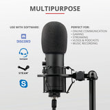Trust Gaming GXT 256 Exxo Micrófono USB, Patrón Cardioide, con Filtro Pop, USB, RGB, Micrófono Streaming para Grabación, Podcasting, Radiodifusión, PC, PS4 y PS5 - Negro