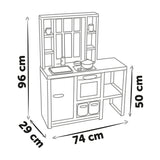 Smoby – Loft Cocina de Juguete Fleur – Cocina Infantil de Estilo Loft Moderno con fogones, Horno, Nevera y 27 Accesorios, para niños a Partir de 3 años