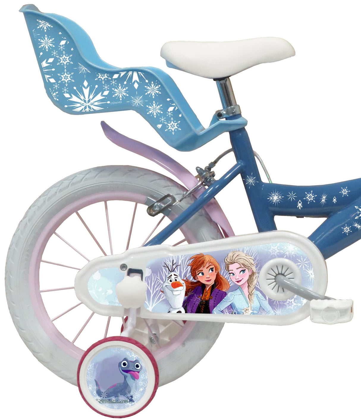 Vélo ATLAS Vélo Reine Des Neiges 14'' Fille Bicicleta de 14 Pulgadas para niños, Frozen, Azul y Blanco