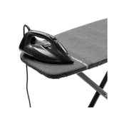 Tabla de Planchar Brabantia D, 135x45cm - Denim Black| 100% algodón Comercio Justo | Tam. XL, Amplia superf. | Zona Resistente al Calor para generadores Vapor | Tabla Planchar Plegable y Uso Sentado
