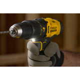 STANLEY FATMAX SFMCD711DSA-QW - Taladro Percutor 18V, Gama V20, 2 velocidades, Luz LED, Incl. juego de brocas y 50 piezas, 2 baterías recargables de 2,0 Ah, cargador y bolsa de herramientas