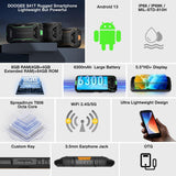 DOOGEE Movil Resistente Agua y Golpes S41T, Android 13, 8GB +64GB, 6300mAh Batería, Telefono Movil Libre 4G, Triple Cámara de 13MP, 5.5 Pulgadas Moviles Antigolpes, NFC/Face ID/GPS, Naranja