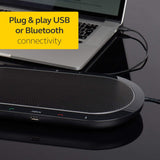 Jabra Speak 810 Speaker per telefono - Altoparlante per grandi conferenze certificato Microsoft con cavo USB-A e, Bluetooth - Collegabile al computer, tablet o telefono