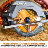 Evolution Power Tools R185CCSX-Li Sierra circular sin cable compatible con carril 18v Li-Ion, sin escobillas, Incluye hoja TCT Multi-Material, Corta Madera, Metal, Plástico, Batería no incluida, 185mm