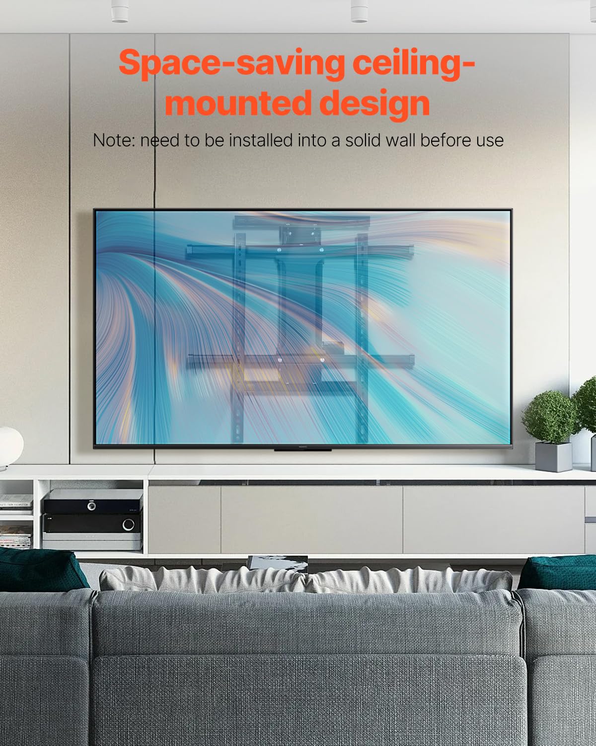 VEVOR Soporte para TV de Pared motorizado, Marco Soporte para TV Dimensiones de 813 a 1651 mm, Marco Porta televisión Plegable Ajustable con VESA máx. 60 x 60 cm, Carga máx. 40 kg