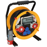Brennenstuhl Brobusta 380 CEE 2 FI IP44 - Carrete de cable (25 m, con protección FI, para uso permanente en exteriores, fabricado en Alemania)