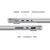 Apple MacBook Pro Portátil de 14,2" con M5,CPU de 10 núcleos y GPU de 10 núcleos: Creado para Apple Intelligence, Pantalla Liquid Retina XDR y 16 GB de Memoria unificada, 1TB; Plata
