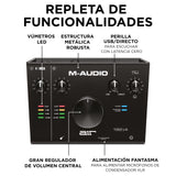 M-Audio AIR 192|4 - Interfaz de audio, Tarjeta de sonido USB, USB-C, 2 entradas, 2 salidas, software de estudio, para grabación de instrumentos, producción musical y monitorización