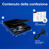 Epson Perfection V39II - Escáner fotográfico y de Documentos (resolución óptica de escáner de 4800 PPP, A4, USB), Color Negro