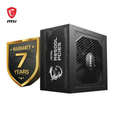 MSI MAG A850GL PCIE5 - Fuente de Alimentación, 850W, 80 Plus Gold, Totalmente Modular, ATX 3.0, Soporte GPU PCIe 5.0, Ventilador FDB de 120mm, Full-Bridge LLC, Cables Planos Negros - 7 Años de Garantí