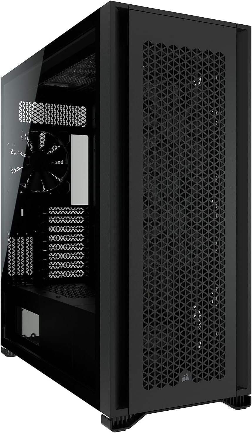 Corsair 7000D AIRFLOW Chasis para PC ATX Full-Tower, Panel Frontal con Un Caudal de Aire Elevado, Tres Ventiladores de 140 mm Incluidos con Repetidor PWM, Espacioso Interior, Negro
