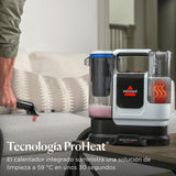 BISSELL SpotClean ProHeat Advanced, Aspiradora de agua tapiceria, limpia tapicerias multisuperficie compacta, Potente 1125W, Sistema triple limpieza profunda para manchas difíciles, Con cable, 3924N