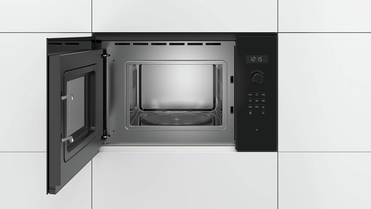 Bosch Serie 6 BFL524MB0 Integrado - Microondas (Integrado, Microondas con grill, 20 L, 800 W, Giratorio, Tocar, Negro)