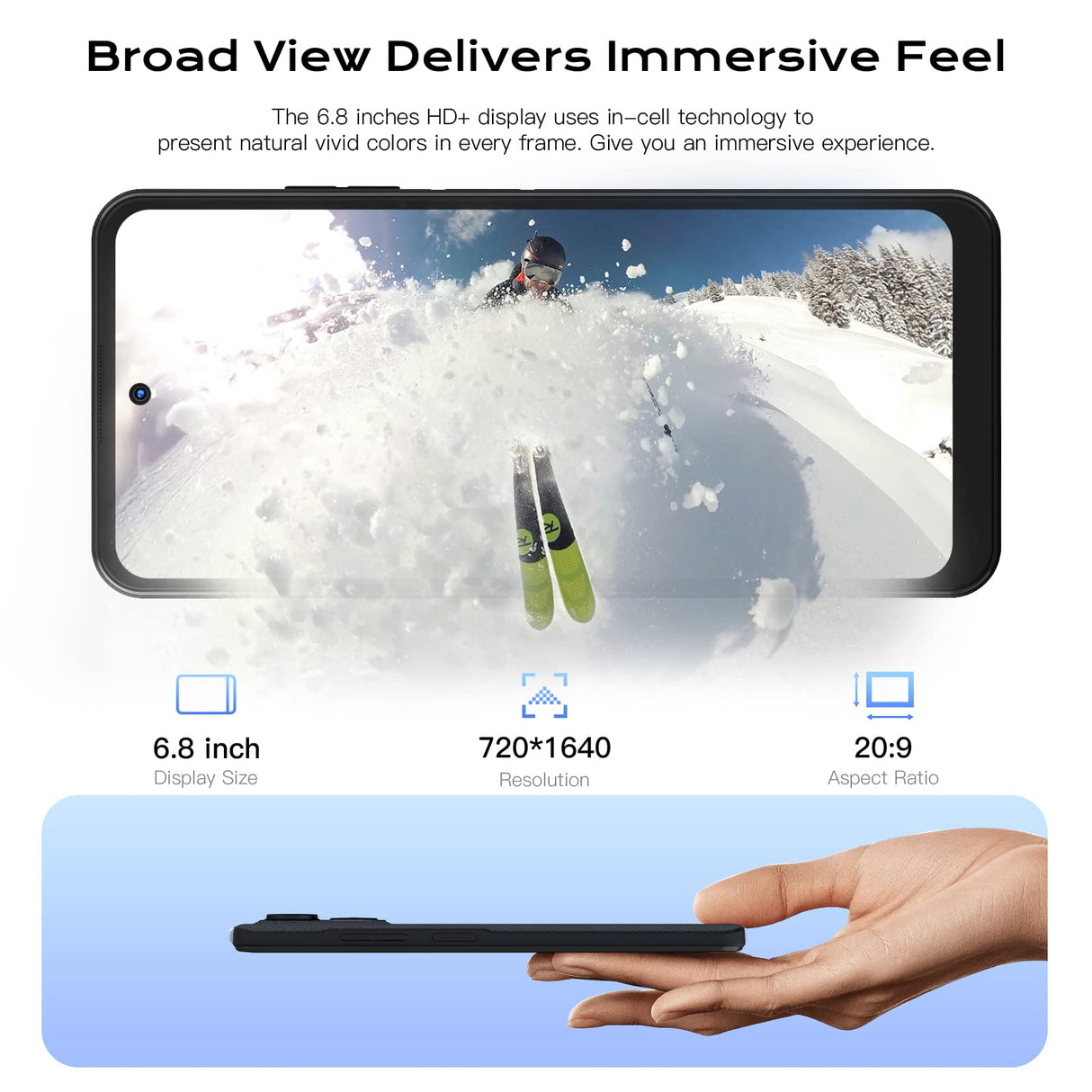 HOTWAV Note 12 Smartphone (2023), Android 13 Teléfono Móvil 8GB + 128GB (1TB TF) 6180 mAh 48MP + 16MP 6.8 Pulgadas HD+ Telefono Movil, Reconocimiento Facial Doble SIM LTE 4G / GPS/NFC
