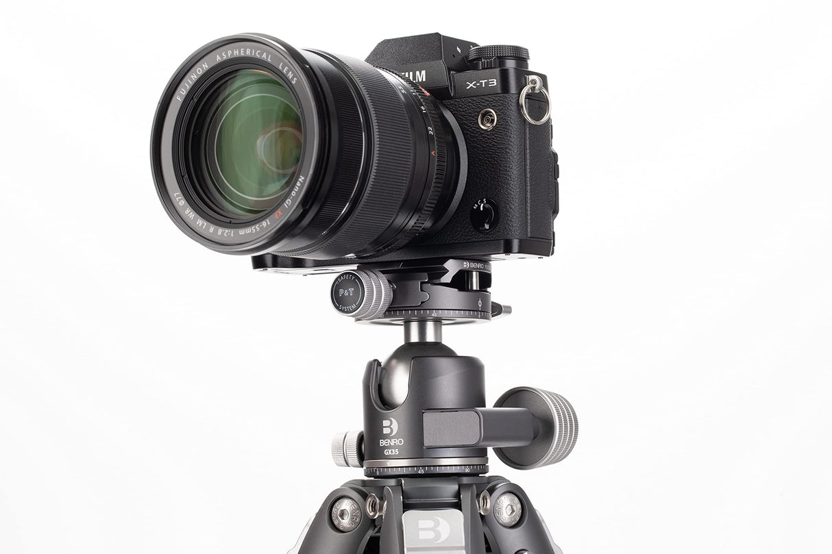 Benro GX35 - Cabezal de Bola de Perfil bajo con Placa PU56, Capacidad de 35 kg, Doble Panorama, Aluminio, Arca-Swiss, Ultraligero, Mecanismo de Bloqueo Seguro