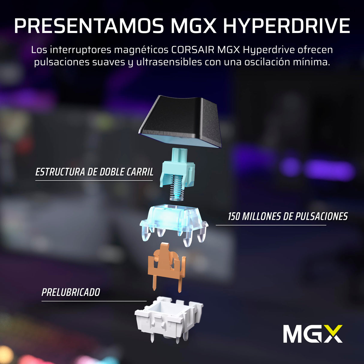 CORSAIR K70 PRO TKL RGB Teclado para Juegos con Cable Magnético-Mecánico – Interruptores Ajustables MGX Hyperdrive Pre-Lubricados, SOCD y Disparo Rápido Simultáneos, 8.000 Hz, QWERTY – Negro