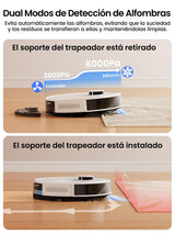 LEFANT M2 Plus Robot Aspirador y Fregasuelos, 6000Pa con Estación de Vaciado Automático, Navegación Láser con Mapeo, Evitación de Obstáculos PSD, 140min Autonomía, Ideal para Pelos de Mascotas