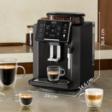 Krups Cafetera Automática Sensation C50 - Potencia 1450W, fácil uso, 5 tipos bebidas, 15 bares, fácil mantenimiento, alertas lumínicas, cómoda limpieza, ajustes personalizados, boquilla vapor, EA9108