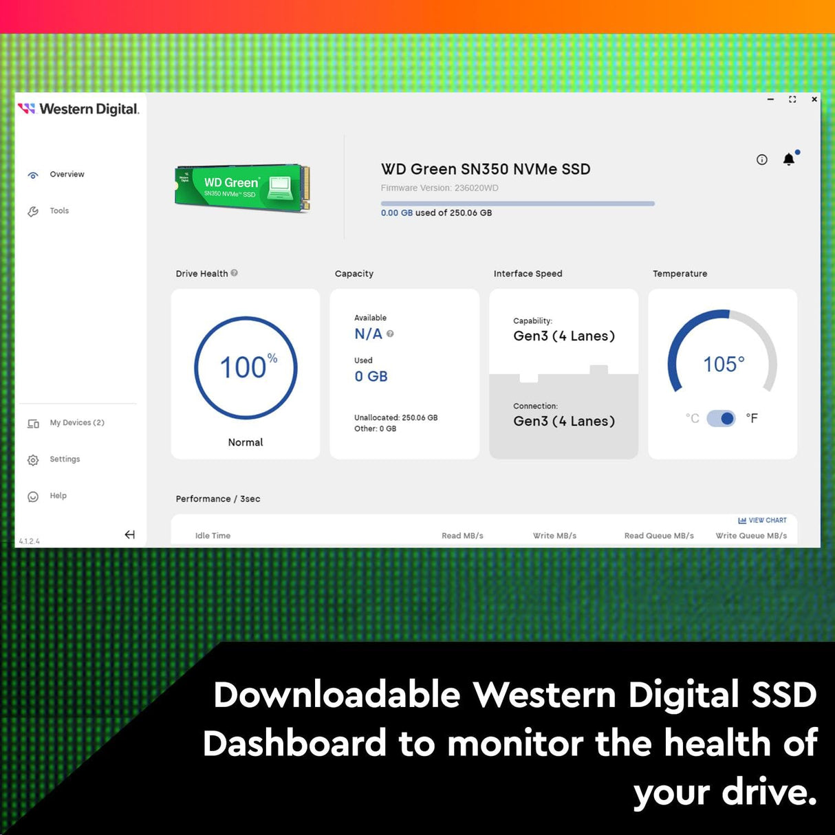 WD Green SN350 2TB NVMe Internal SSD Solid State Drive - Gen3 PCIe, QLC, M.2 2280, Up to 3,200 MB/s