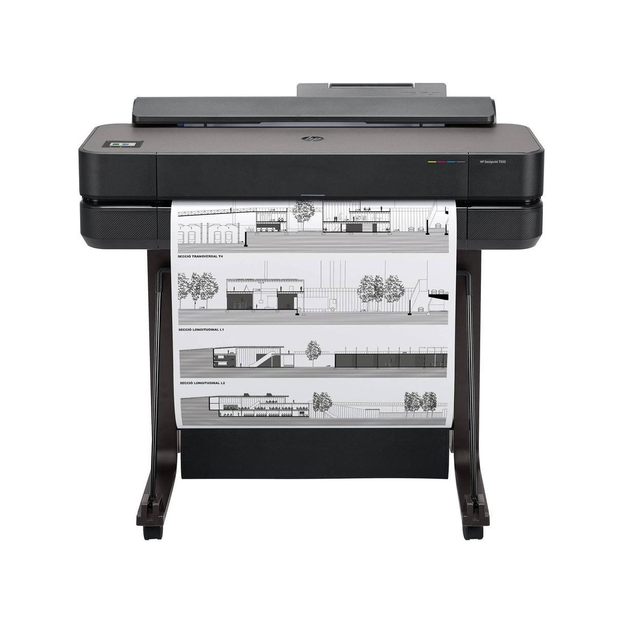 HP DesignJet T650 de 61 cm (5HB08D), Impresora de Gran Formato, Plotter, Estándar A4-A1, 81 impresiones A1/h, Wi-Fi, Ethernet, USB, 2400x1200 dpi, Metal Reciclado, Garantía de 2 Años, HP Click, Negro