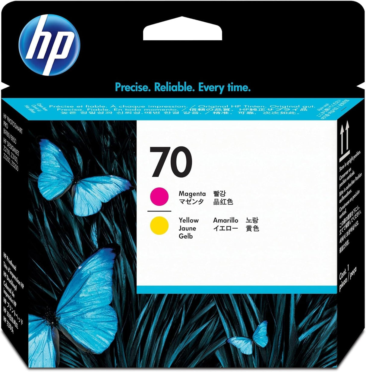 HP 70 C9406A Magenta/Amarillo, Cabezal de Impresión Original DesignJet, de 130 ml, para Impresoras HP DesignJet Z2100, Z3100 and Z3200 Photo Printer series