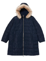 Tommy Hilfiger Abrigo de plumas Mujer Tyra Heritage Coat With Fur con piel sintética, Azul (Desert Sky), 46