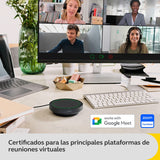 Jabra Speak2 40 Altavoz Portátil, 4 Micrófonos, Cancelación de Ruido, 50 mm de Alto Alcance, Audio de Banda Ancha y Conexiones USB-A y USB-C, Certificado para Zoom y Google Meet, Gris Oscuro
