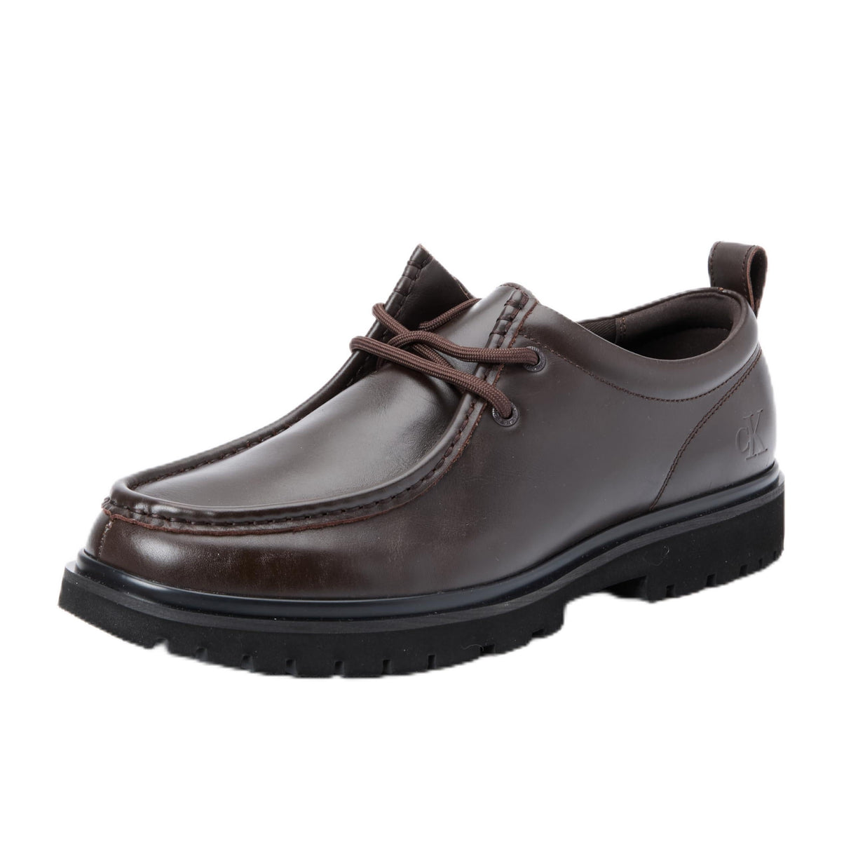 Calvin Klein Náuticos Hombre Hybrid Apron Laceup Shoe Elegantes, Marrón (Dark Brown/Black), 43