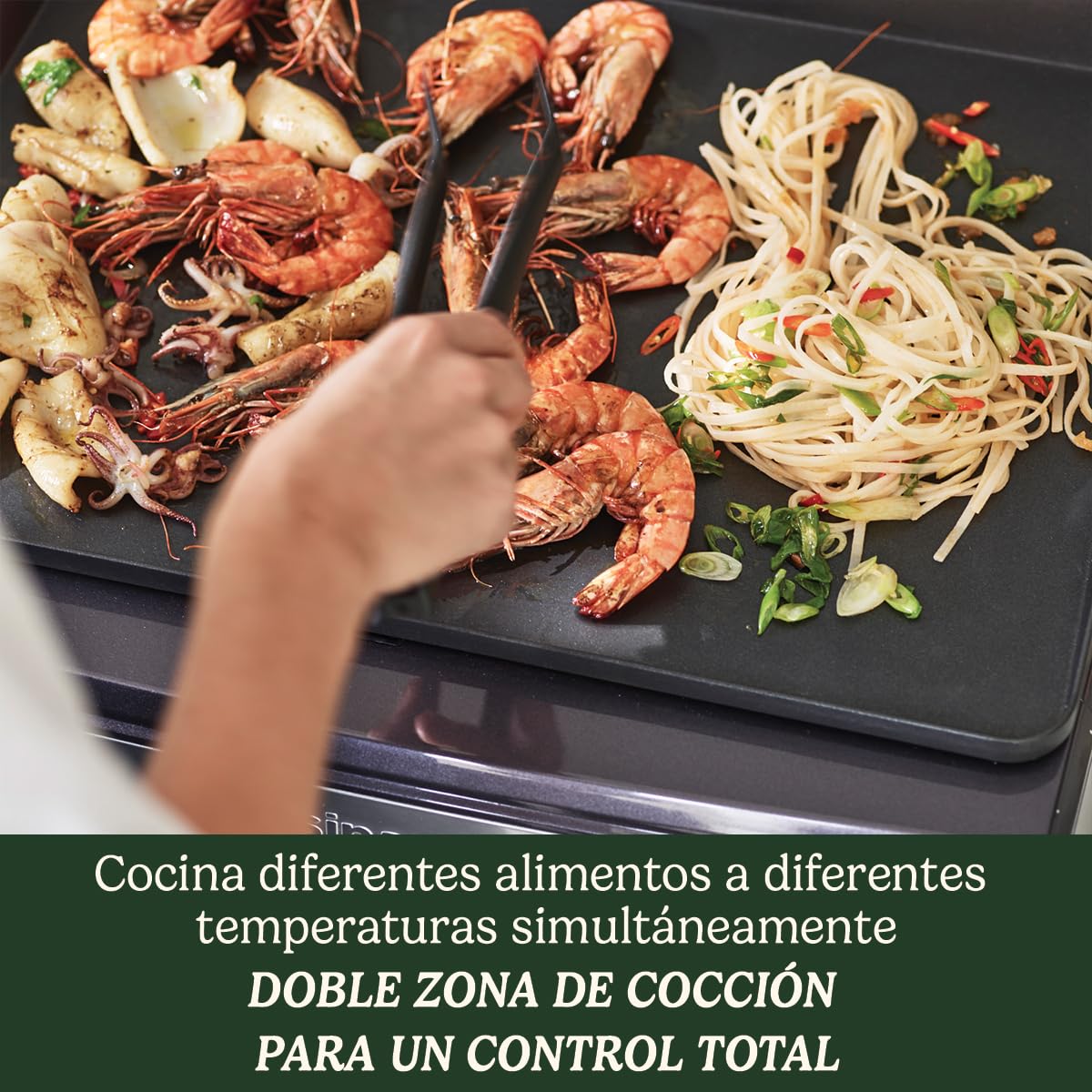 CUISINART PL60BE Plancha eléctrica Independiente 2200 W Negro, Plata, Acero Inoxidable