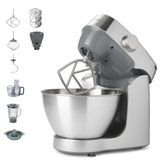 Kenwood Prospero+ KHC29A.O0SI - Amasadora, cuenco de acero inoxidable, 4,3 L, incluye juego de accesorios, 10 unidades + 3 ganchos y batidor, batidora de cristal, procesador de alimentos de 3 discos,