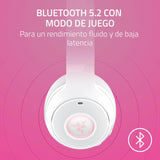 Razer Kraken Kitty V2 BT - Auriculares inalámbricos Bluetooth RGB con Orejas de Gatito para Juegos y Streaming (325g, Triforce de 40mm, Bluetooth 5.2, micrófonos con cancelación de Ruido) Blanco