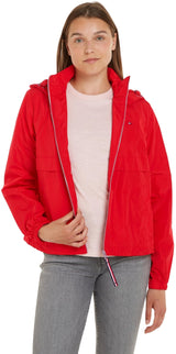 Tommy Hilfiger Cazadora de Entretiempo para Mujer Windbreaker, Rojo (Fierce Red), M