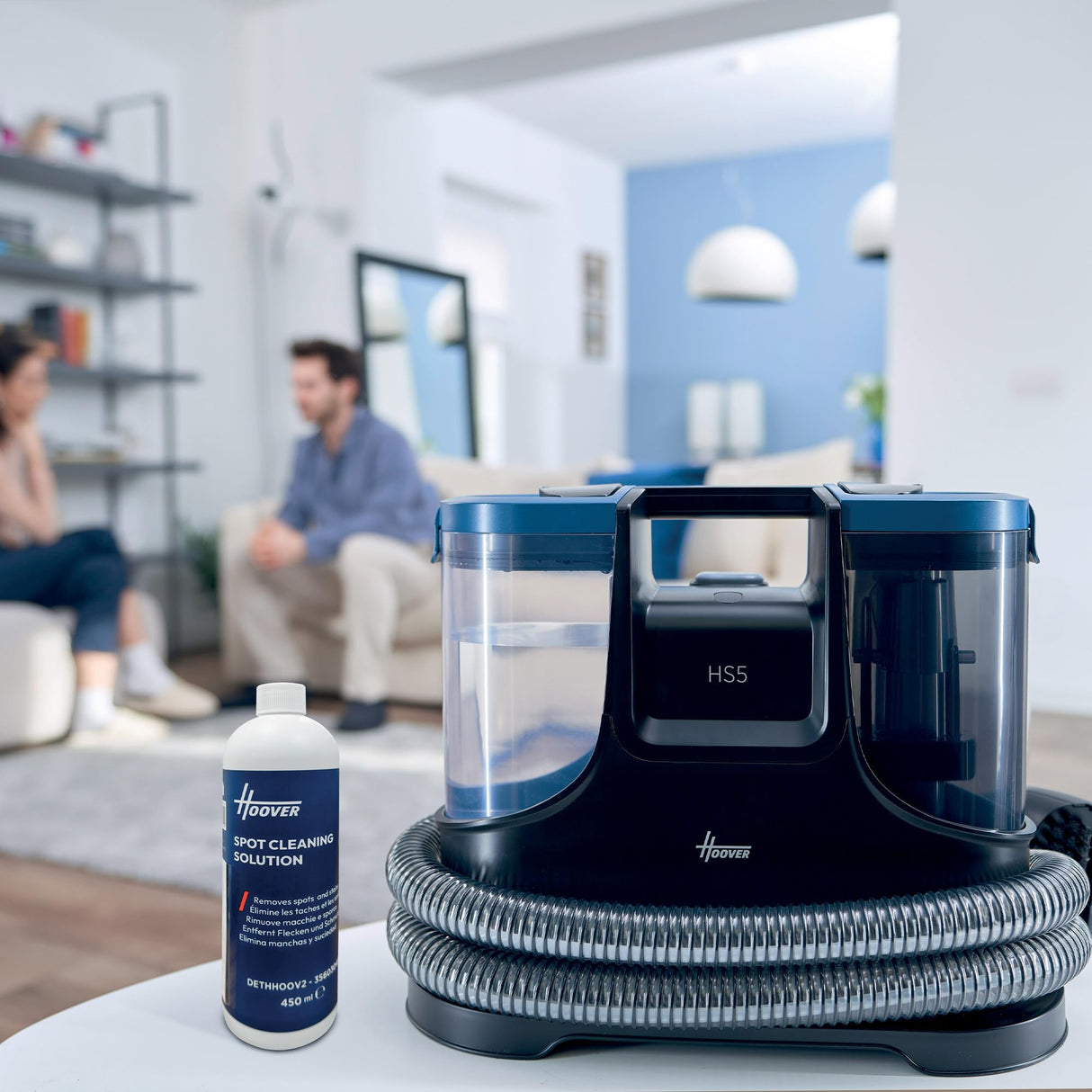 Hoover SpotCleaner Aspirador Limpiador de Manchas - Lava y Seca Alfombras, Tapicerías, Asientos de Coche y Cristales, Accesorio para Ventanas, Depósito 1,5L, 400W, Ideal para Mascotas [HS500]