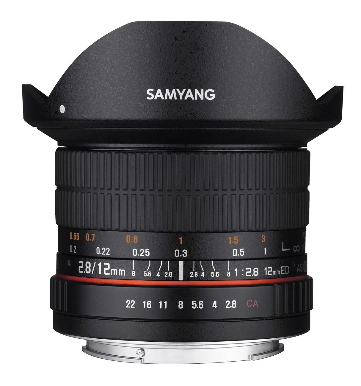 Samyang F1112110101 - Objetivo fotográfico DSLR para Fuji X (Distancia Focal Fija 12mm, Apertura f/2.8-22 ED AS NCS, Ojo de Pez), Negro