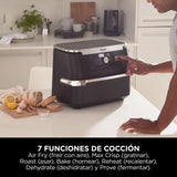 Ninja Foodi FlexDrawer Freidora de aire con compartimento doble, 10,4 l, 7 en 1, no usa aceite, con divisor de cestas extraíble, piezas antiadherentes y aptas para lavavajillas, en negro, AF500EU
