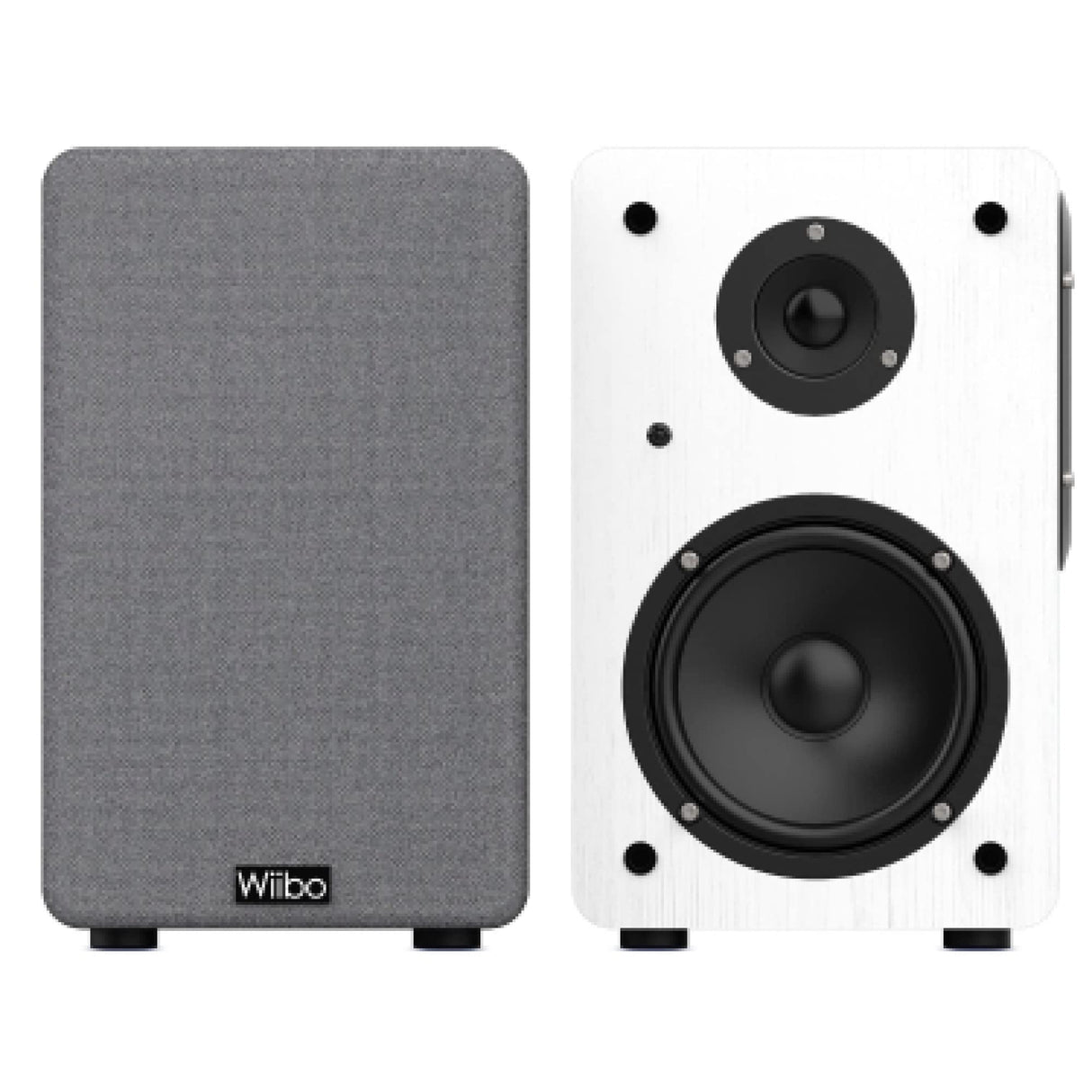 Wiibo Neo 100 White Altavoces Vintage Estanteria Bluetooth HiFi Activos 100w Pareja