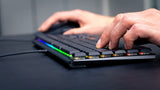 CHERRY MX 10.0N RGB, Teclado Gaming Mecánico Plano, Distribución de Teclado Suizo (QWERTZ), con Cable, Switches Originales CHERRY MX LOW PROFILE RGB SPEED, Negro
