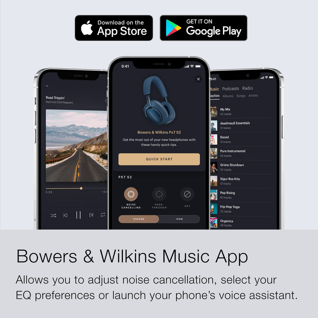 Bowers & Wilkins PX7 S2 - Auriculares inalámbricos con cancelación de Ruido con Bluetooth 5.0 y Carga rápida, 30 Horas de reproducción y micrófono Integrado, Color Azul