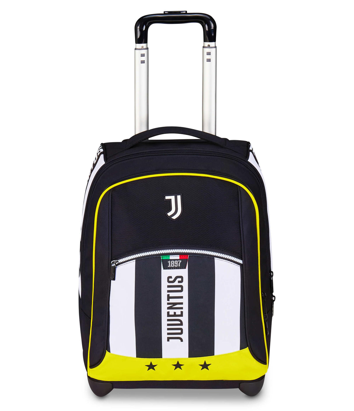 Seven Juventus Big Trolley escolar fijo, blanco y negro, 2 en 1, doble uso, trolley y mochila, escuela primaria, niño, fútbol, Negro, Talla única, Casual