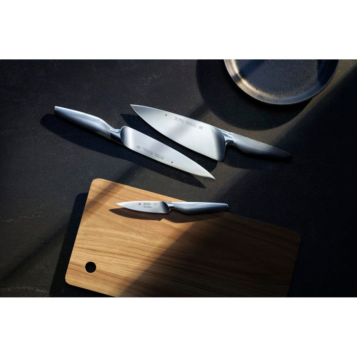 WMF Chef's Edition Juego de 3 Cuchillos con Hoja Insertada de Acero Templado Completamente Forjado