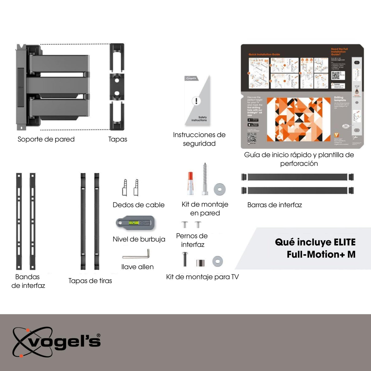 Vogel's Elite TVM 5445 Soporte TV Giratorio y Ultrafino para TV de 32 a 65 Pulgadas, Peso máx. de 35 kg, Gira hasta 180°, Soporte de TV Full-Motion, Máx. VESA 400x400, Compatibilidad Universal