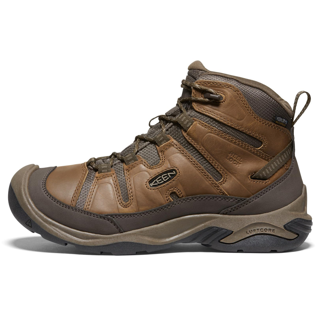 KEEN Circadia Mid Waterproof, Botas para Senderismo Hombre, Bison/Brindle, 42 EU