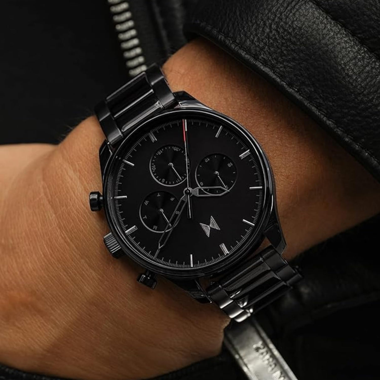 MVMT Reloj Analógico de Cuarzo Multifunción para Hombre con Correa de Acero Inoxidable Negra - 28000232-D