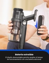 Proscenic P11 Mopping Aspiradora sin Cable y Fregona 2 en 1, 45kPa/550W/60Min Aspiradora Escoba Inalámbrico y Vertical con Batería Antienredos para Alfombras/Suelos Duros/Cortinas/Pelos de Mascotas