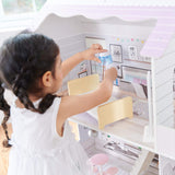 Olivia's Little World Grande Casa de Muñecas de Madera con 3 Niveles con Jardín para Niños y 16 Accesorios y Muebles para Muñecas de 30 cm