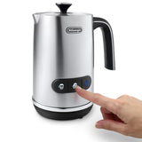 De'Longhi Espumador de leche eléctrico LatteMix EMF3.M, para leche caliente y fría y alternativas vegetales, fácil limpieza, tapa transparente, 3 botones, 250 ml, color blanco
