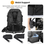 TARION Mochila para cámara Mochila impermeable para cámara Mochila para cámara Mochila grande para fotografía Acceso lateral con compartimento para computadora portátil de 15,6''
