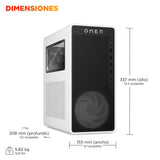 HP Ordenador sobremesa Gaming OMEN 16L (Procesador Intel Core Ultra 5 225F, 32GB RAM, 1TB SSD, Nvidia GeForce RTX 5060 8GB, Freedos) Blanco